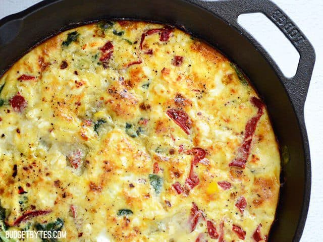 Roasted Red Pepper and Feta Frittata