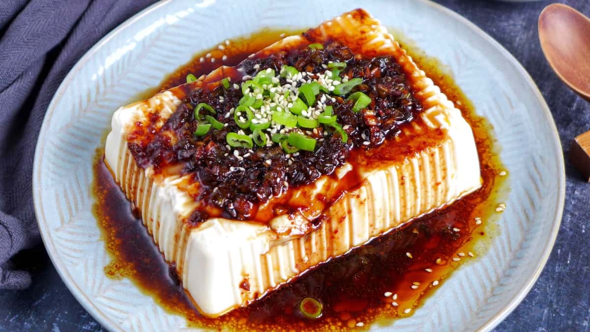 Silken Tofu with Scallions and Soy Dressing