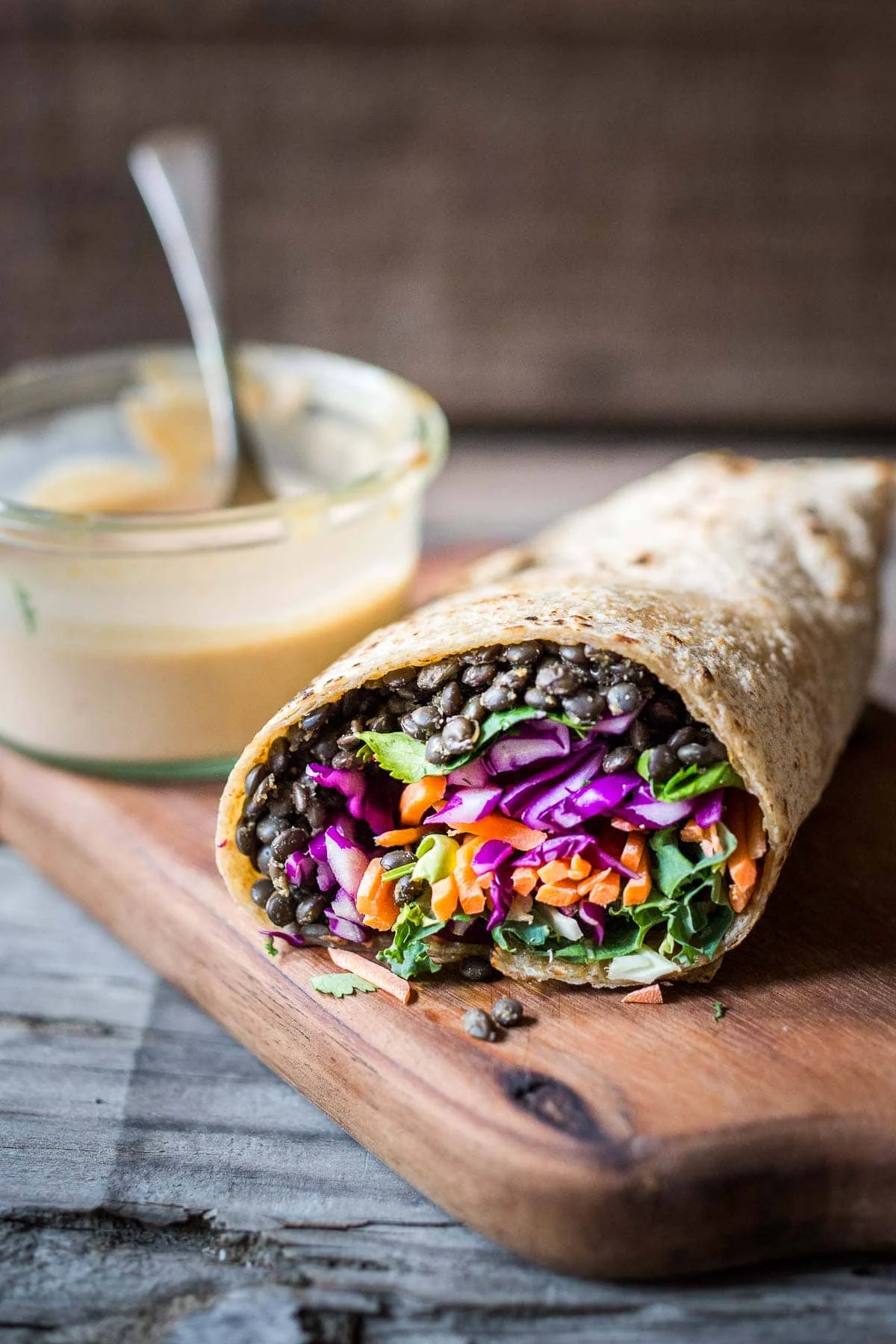 Spicy Lentil Tahini Wraps