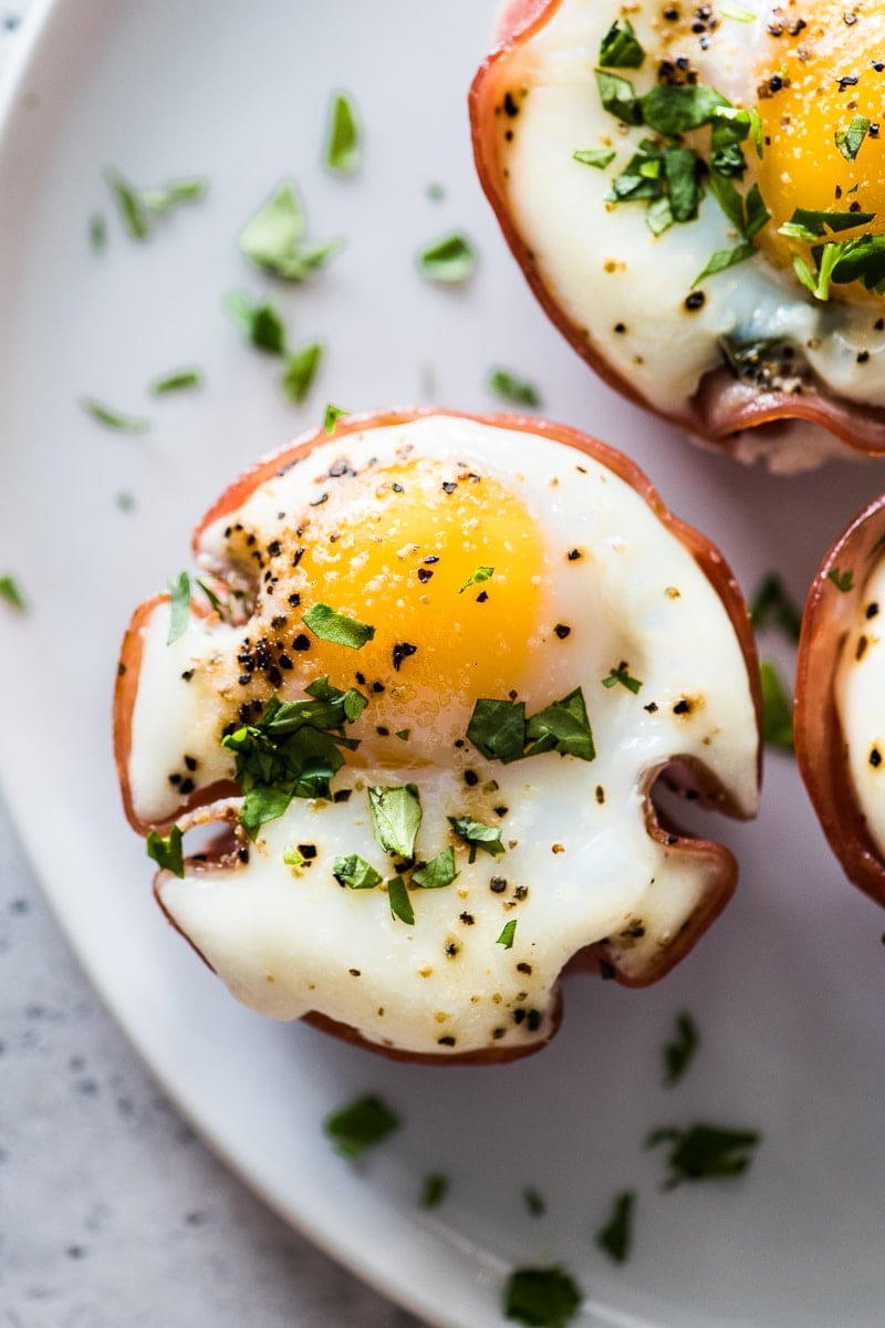Baked Eggs with Ham and Poblanos