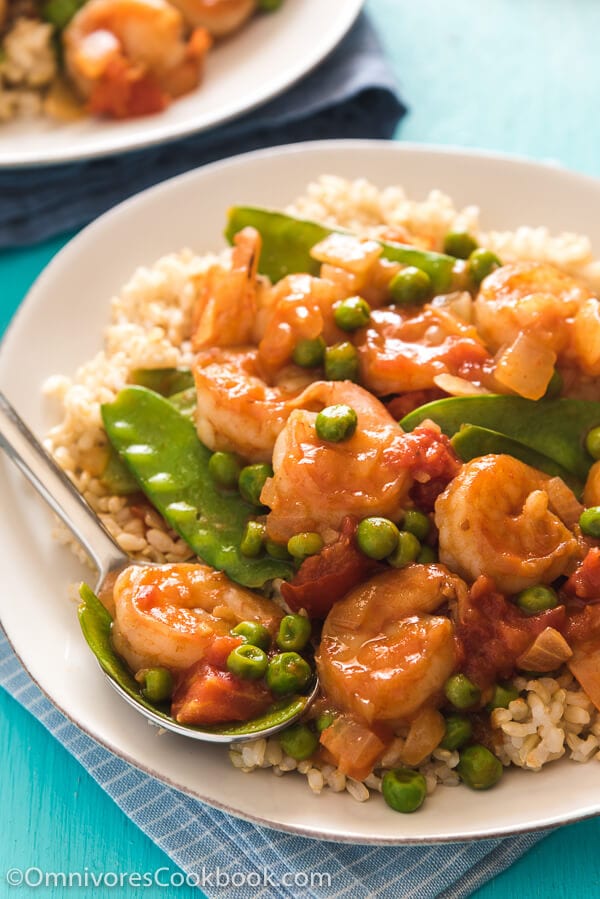 Tomato Shrimp Stir Fry