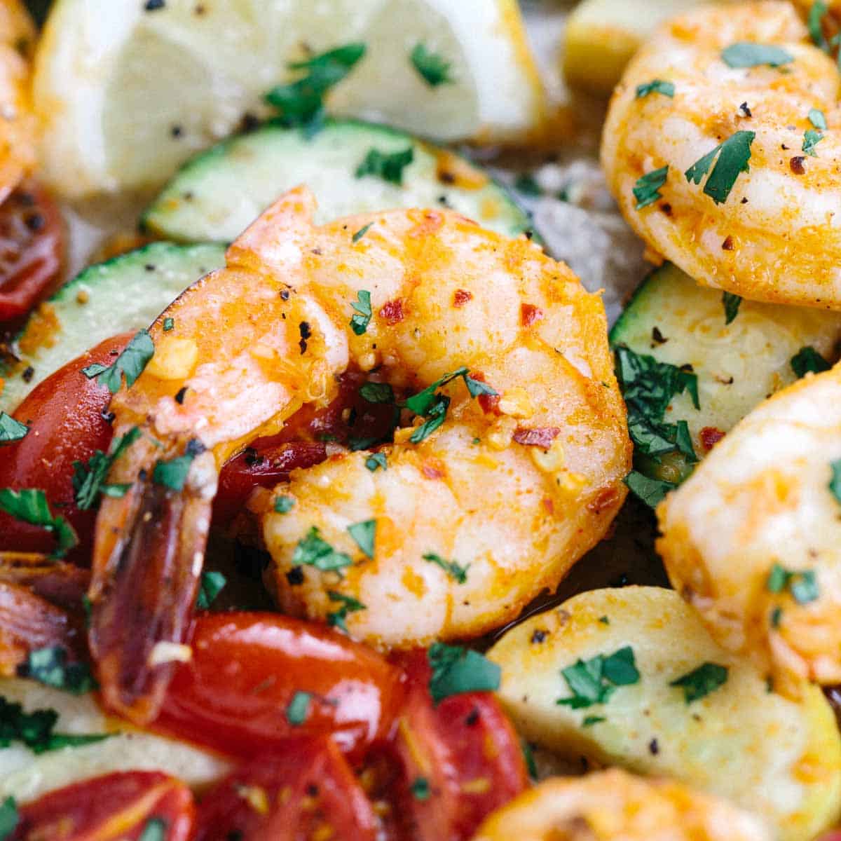 Pan Roasted Spicy Garlic Shrimp
