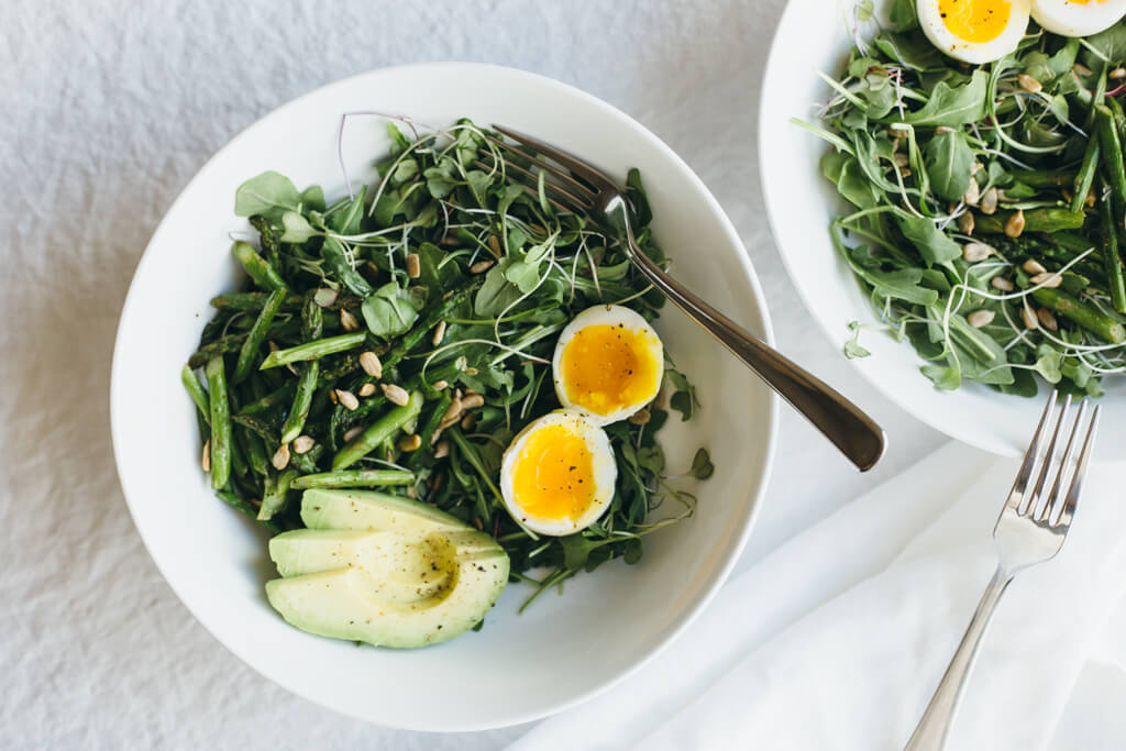 Arugula, Asparagus and Avocado Breakfast Salad