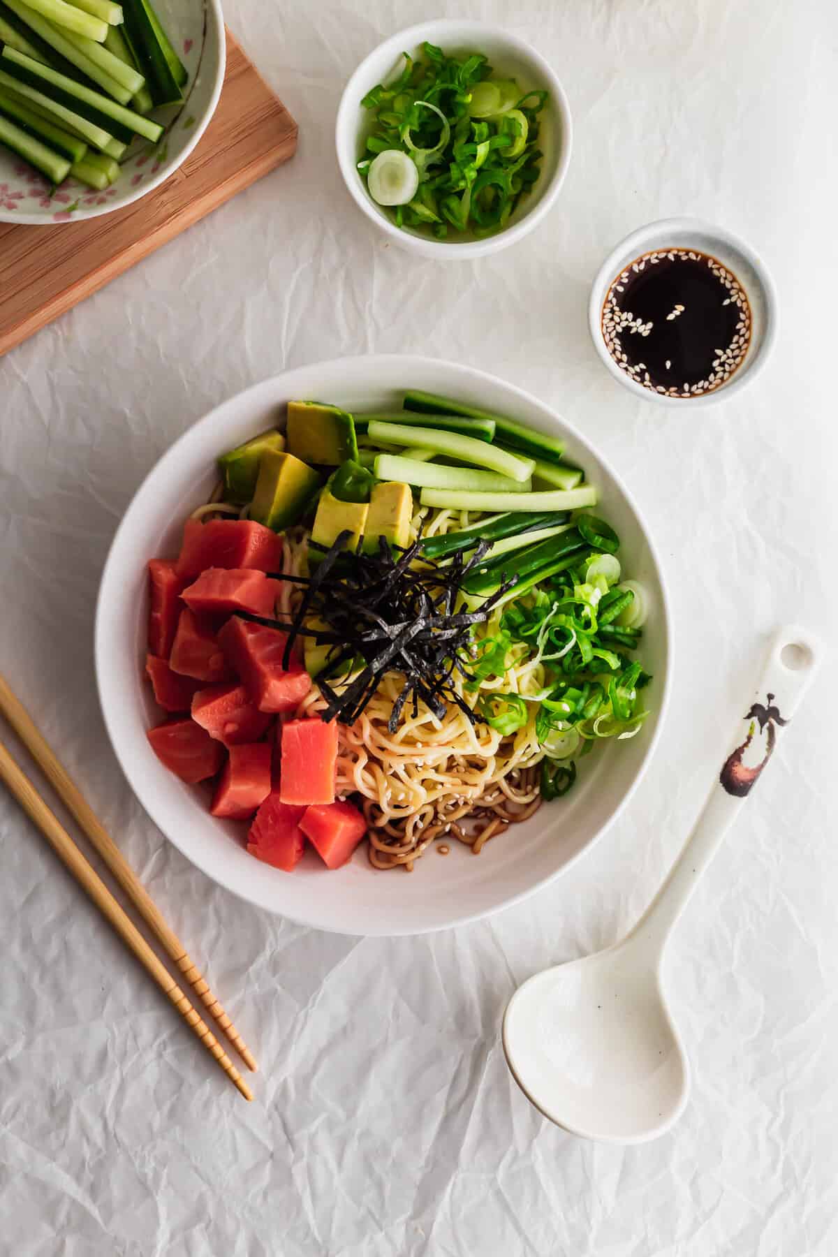 Cold Salmon Noodle Bowl