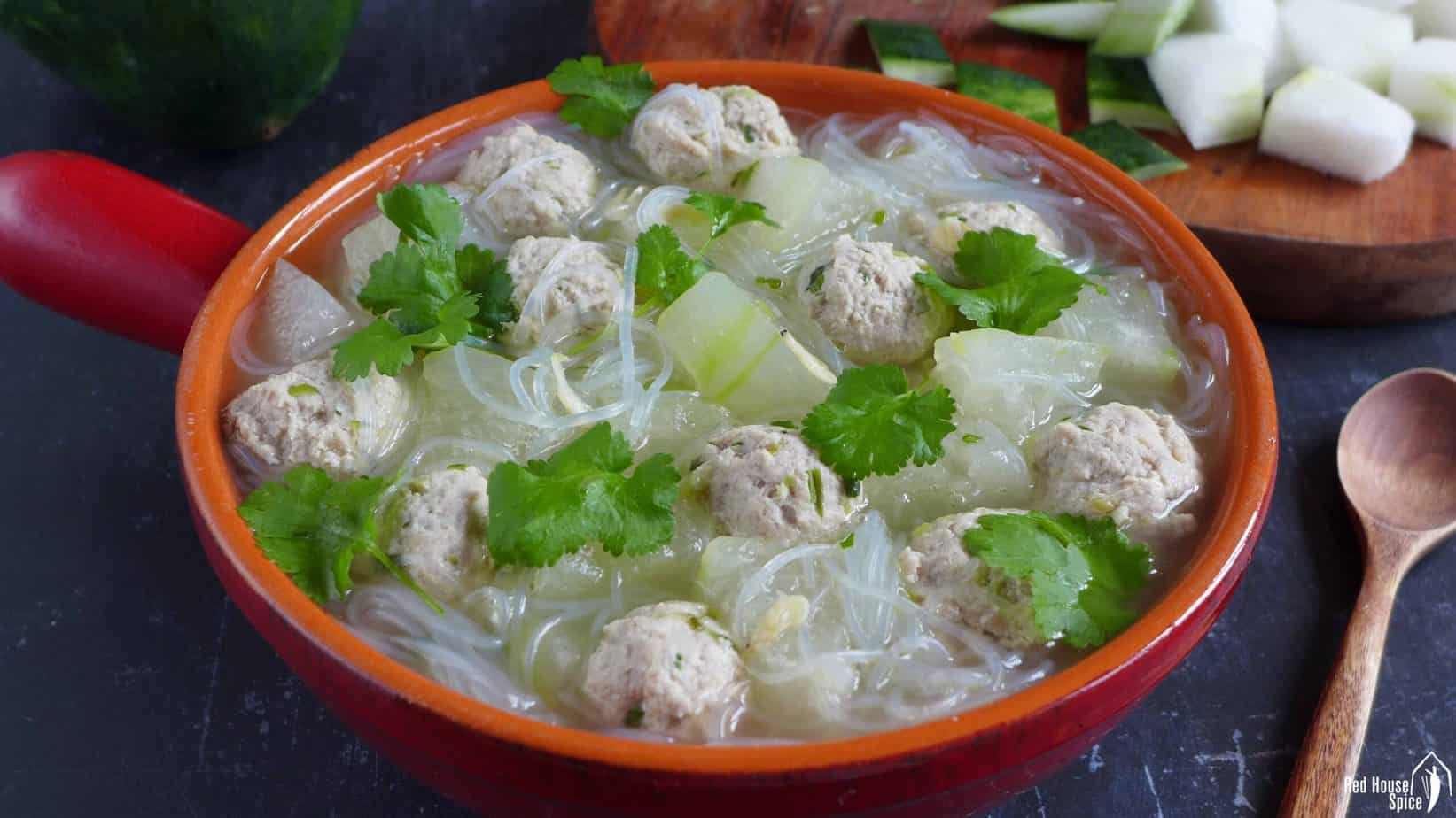 Winter Melon Soup with Meatballs