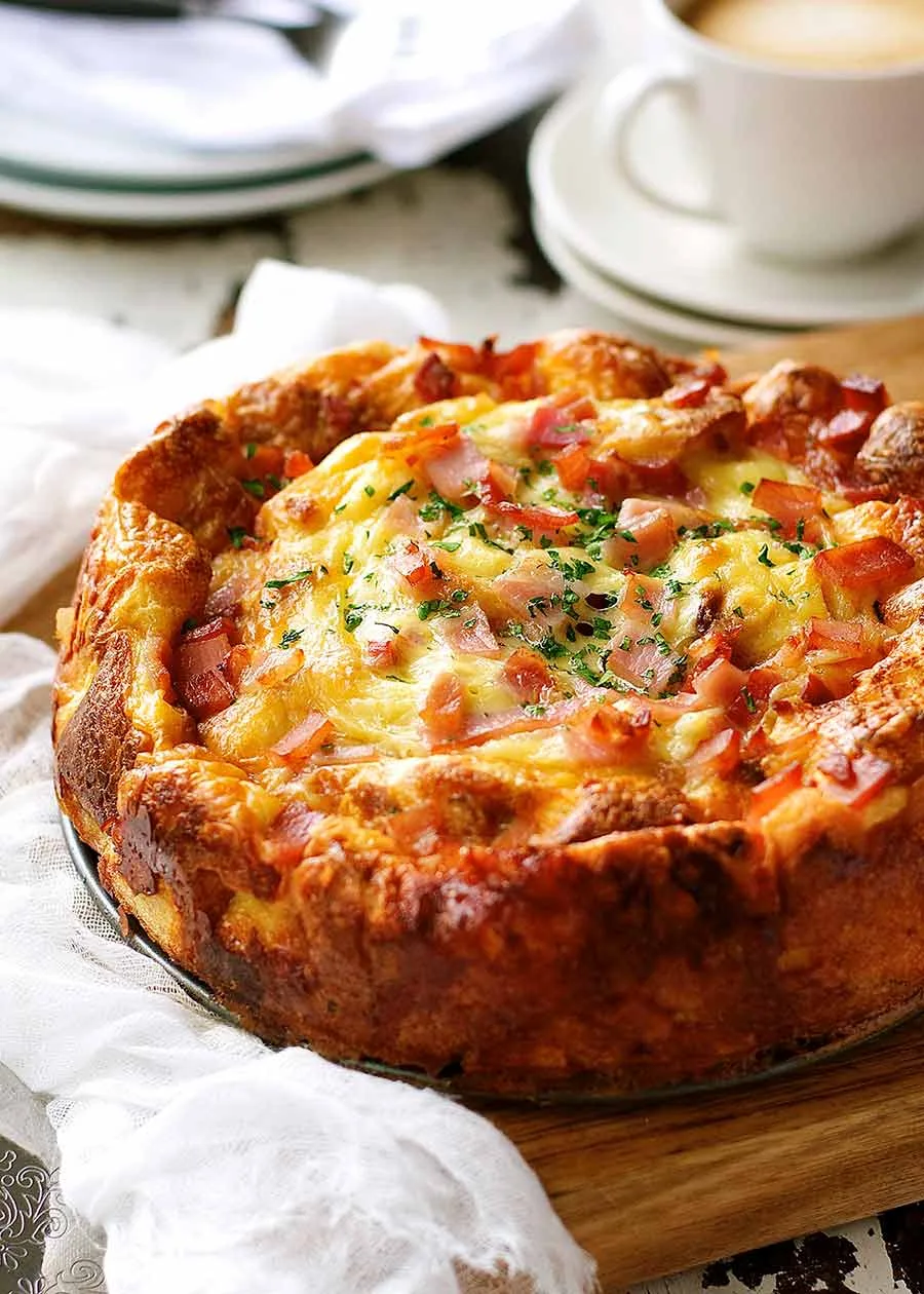 Cheese & Bacon Breakfast Strata Cake